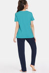 Rosaline Serenity Knit Cotton Pyjama Set - Viridian Green — thumbnail 3
